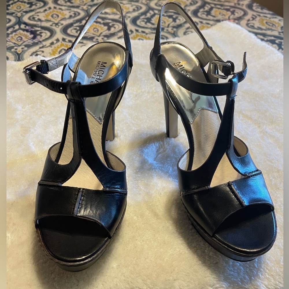 Michael Kors black T-strap high heels size 8.5.